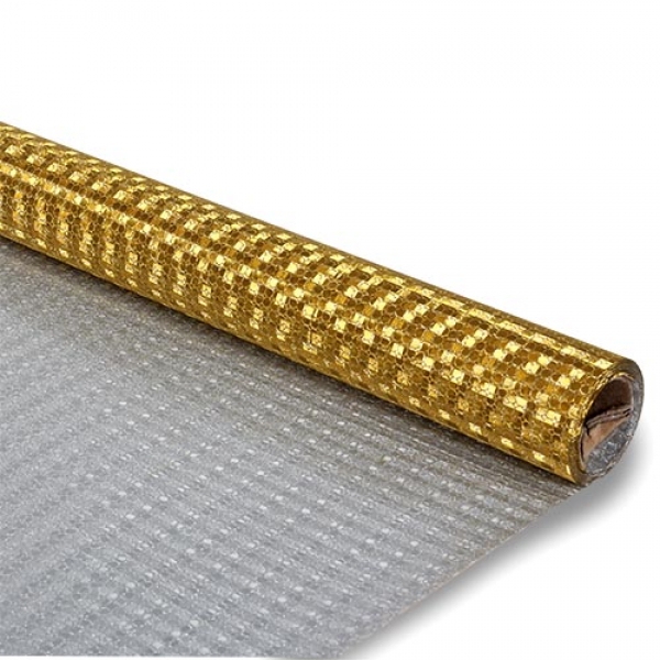 5 Meter Tischläufer Glamour in Gold glänzend, abwischbar, 30 cm.