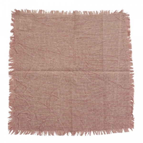 4 Baumwoll Servietten, Sizo® Handmade, stonewashed, in Rosa, 36 x 36 cm