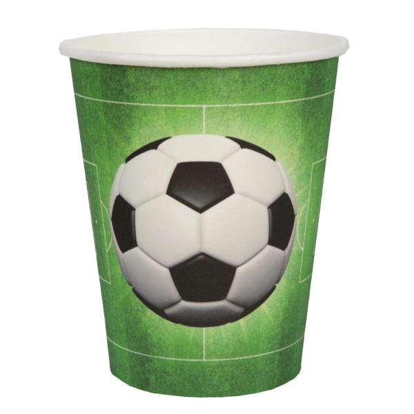 10er Pack Becher Fußball, Spielfeld.