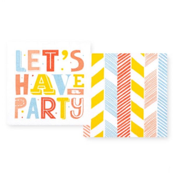 20er Pack Cocktail-Servietten Set 10 + 10, Strand Party, 25 x 25 cm