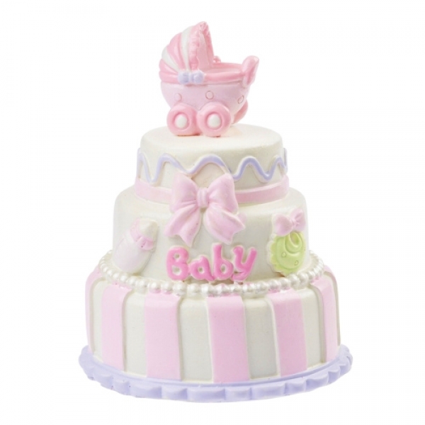 Deko Babytorte, Taufe in Rosa, 65 mm.