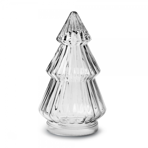 Weihnachts-Deko Glas Tannenbaum -Nordmann-, klar, 20 cm.