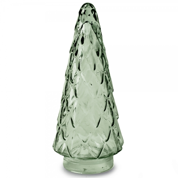 Weihnachts-Deko Glas Tannenbaum -Nobilis- in Grün, 24 cm.