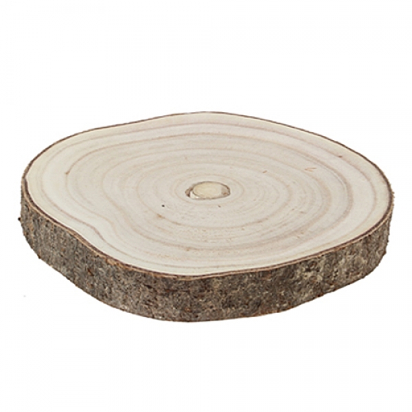 Deko Untersetzer, große Holzscheibe, 24 - 28 cm.