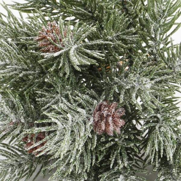 Deko Tannenzweig Bündel mit Kunstschnee und Glitzer, 29 cm.