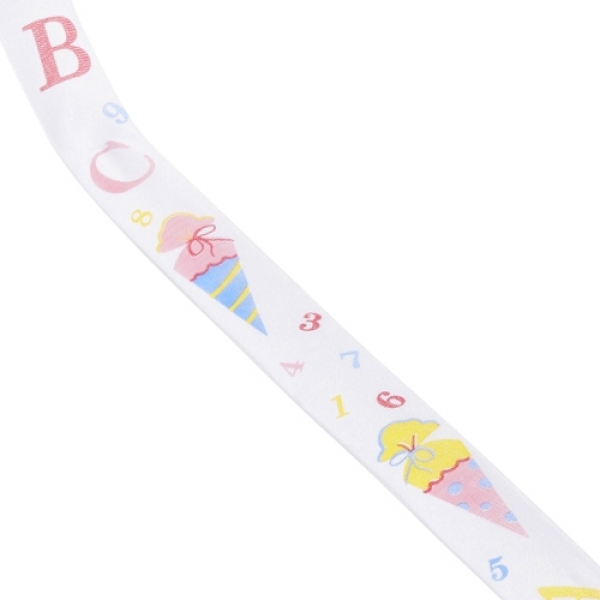 20 Meter Tischband Einschulung, Schultüte, 25 mm.