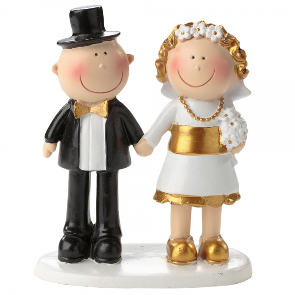 Dekofigur, Tortenfigur, Jubiläumspaar, Goldene Hochzeit, 85 mm.