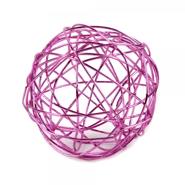 24 Drahtkugeln in Rosa, 40 mm.
