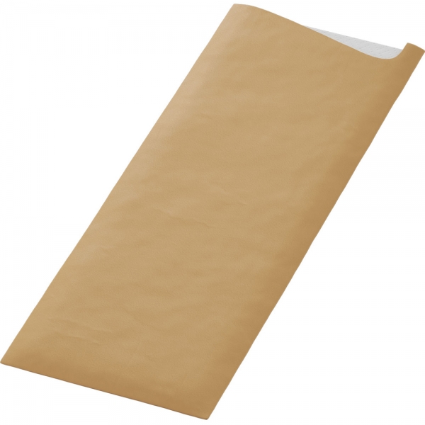 Duni Bestecktaschen Sacchetto XL in Eco Brown, mit Zelltuchserviette.