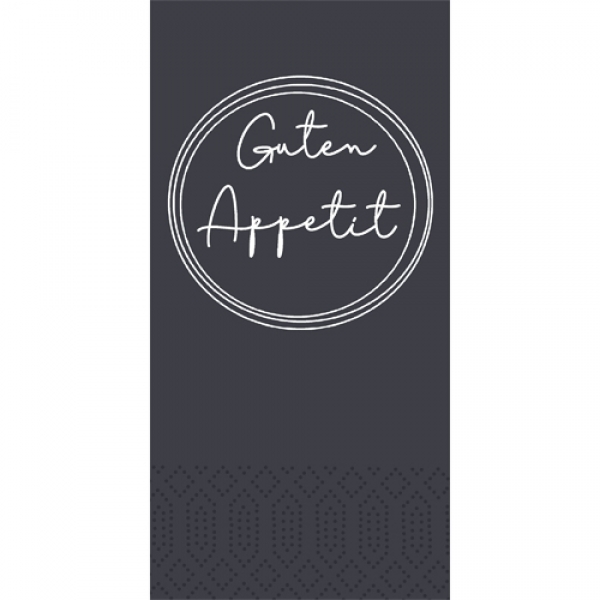 Duni Zelltuch Servietten Appetit Black, 2-lagig, 1/8 Falz.