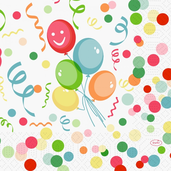 Duni Zelltuch Servietten Happy Bubbles Baloon, 33 x 33 cm.
