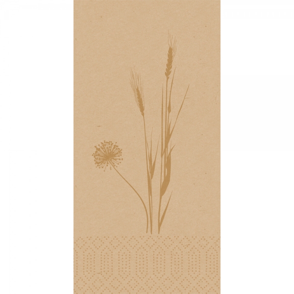 Duni Zelltuch Servietten Meadow Natural, 2-lagig, ⅛ Buchfalz, 40 cm.