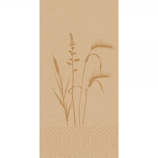 Duni Zelltuch Servietten Meadow Natural, 3-lagig, ⅛ Kopffalz, 40 cm.