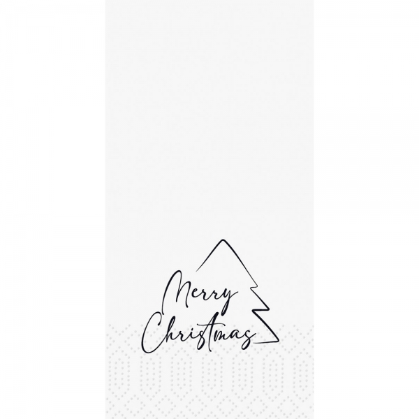 Duni Zelltuch Servietten Merry Xmas Tree, 2-lagig, ⅛ Falz, 33 x 33 cm.