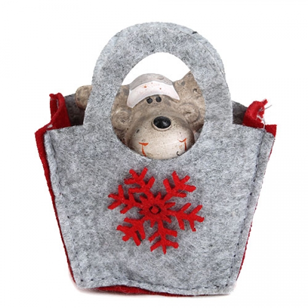 Gastgeschenk Weihnachten, Rentier Nr. 4 mit Filztasche, 65 mm.