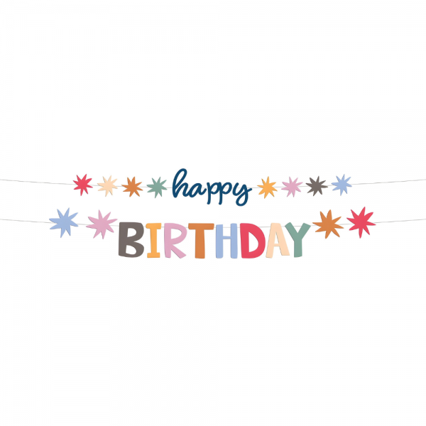 1 Meter Partykette Geburtstag -Happy Birthday-, bunt.