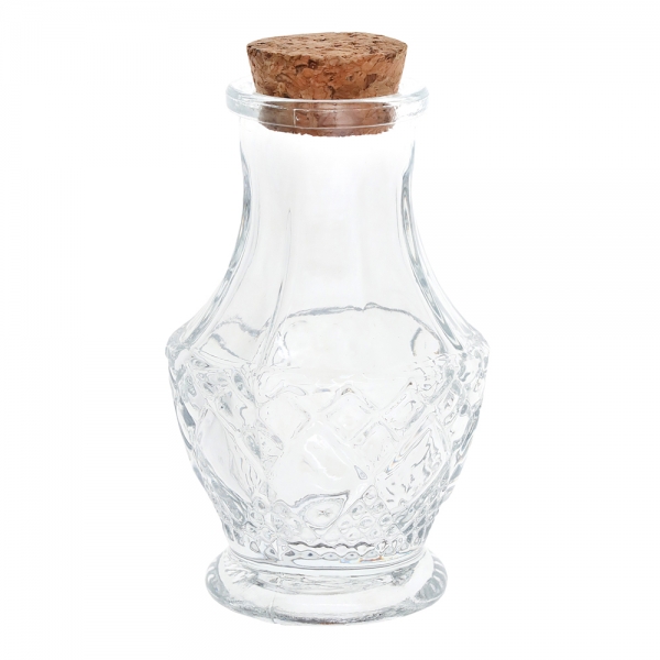 Mini Glas Bonboniere Vintage mit Korkverschluss, 85 mm.