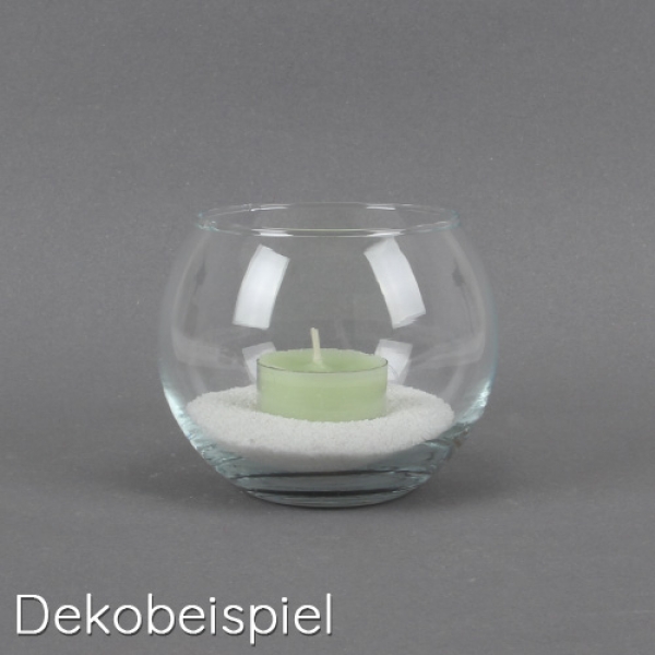 Glas Vase Kugel, Teelichthalter, Größe XS, 95 mm.