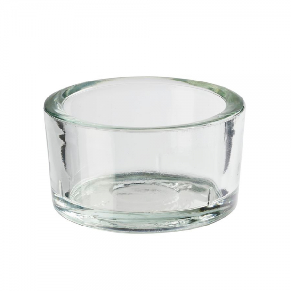Glas Teelichthülle, Teelichtglas, klar, 40 mm.