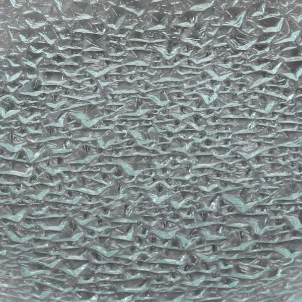 Nahaufnahme von dem Glas Kerzenteller rund mit Struktur, 11,7 cm.