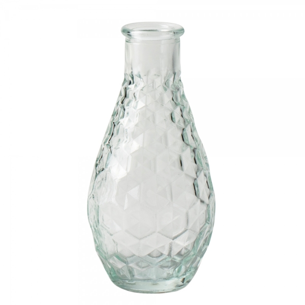 Glas Väschen, Wabenmuster, klar, 14 cm.