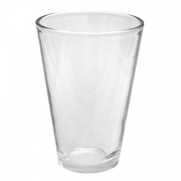 Glas Vase, Windlicht, konisch, klar, 18 cm.