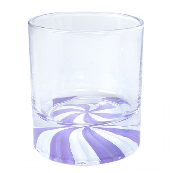 Glas Windlicht Sweet Loop in Lila, 95 mm.