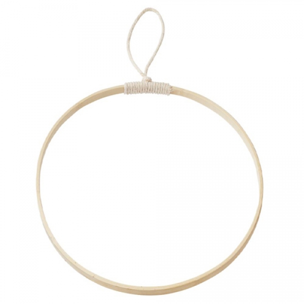 Holz Ring mit Schlaufe, Größe M zum Verzieren in Hellbraun, 30 cm.