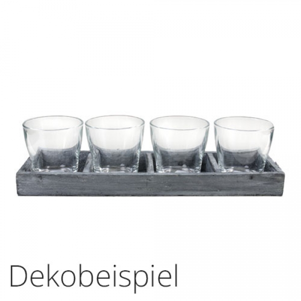Dekobeispiel Holztablett, vierfach geteilt, grau, 34 cm