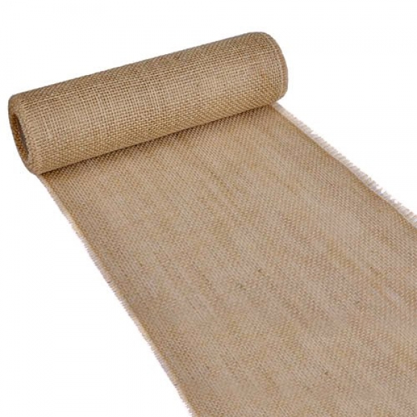 5 Meter Jute Tischläufer in Hellbraun-Natur, 30 cm breit.