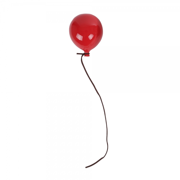 Keramik Luftballon Vase zum Aufhängen in Rot, 10 cm.