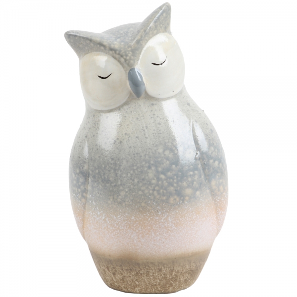 Dekofigur Keramik Eule, 16 cm.