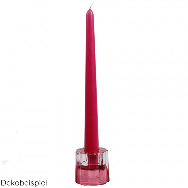 Glas Kerzenhalter Blume, 2 in 1 für Leuchterkerzen, Teelichter, in Pink.
