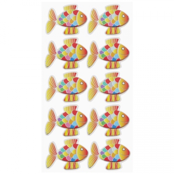 Klebe Sticker Fische mit Regenbogen Schuppen.