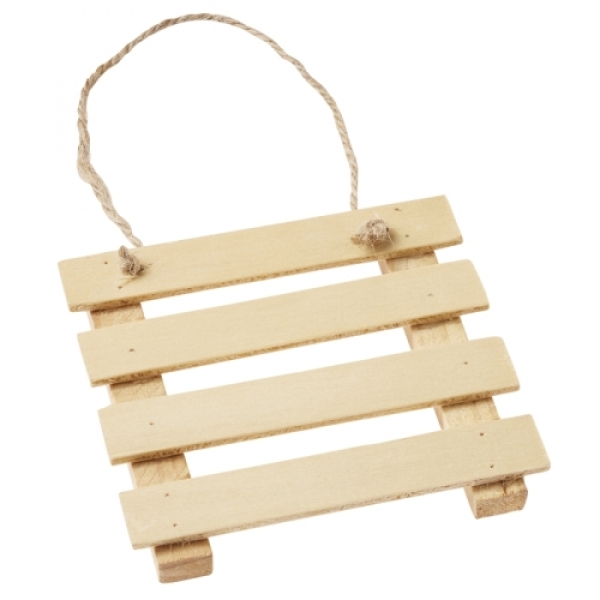 Kleine Deko Holz Palette, Untersetzer quadratisch in Hellbraun, 90 mm.