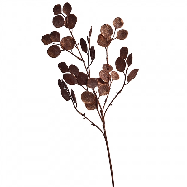 Kunstblume Eukalyptuszweig in Kupfer, 67 cm.