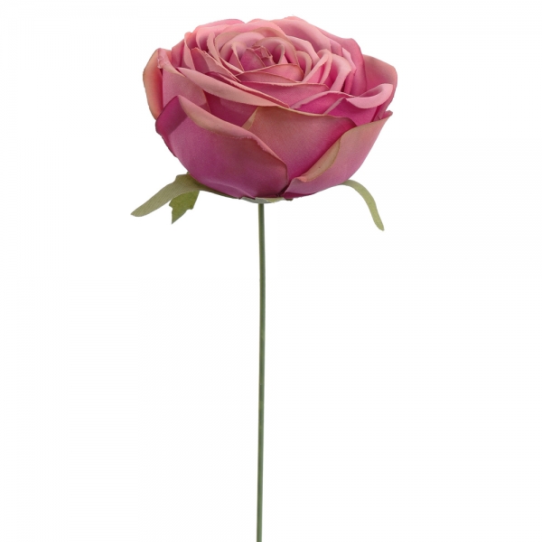 Kunstblume Rosenkopf am Draht in Mauve, zum Stecken, ca. 75 mm.