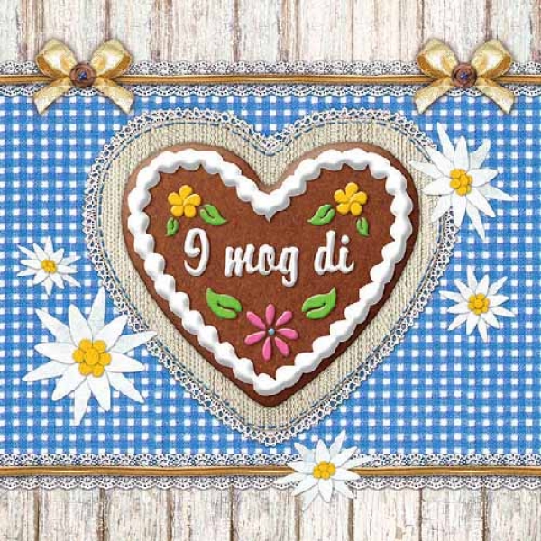 20er Pack Servietten Bierfest, -I mog di- 33 x 33 cm.