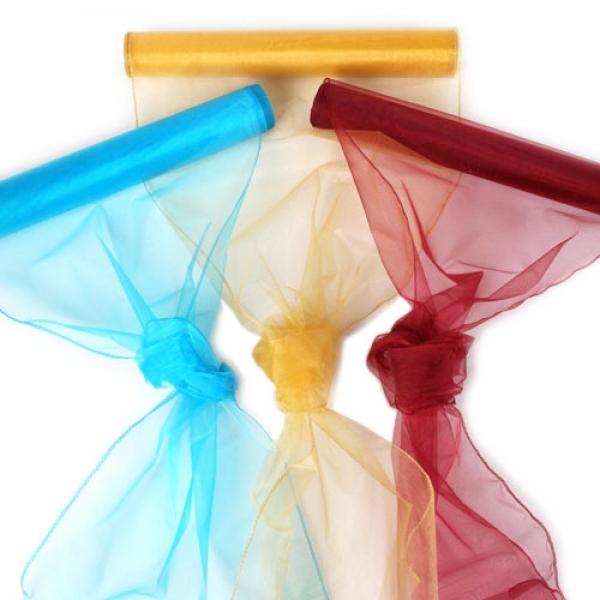 Organza Rollen 0,40 x 8 Meter in 22 Farben.