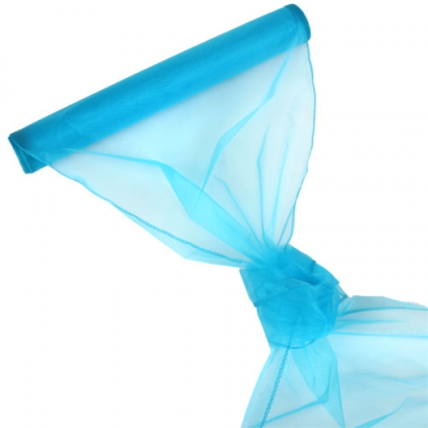 Organza Rolle 0,40 x 8,00 Meter in Türkis.