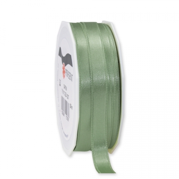 25 Meter Satin Band in Pistache, Altgrün 10 mm.