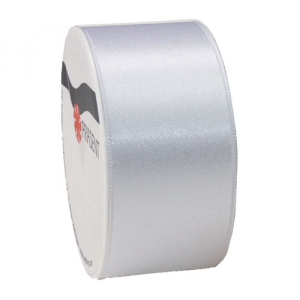 5 Meter Satin Band, schmal, in Weiß, 40 mm.