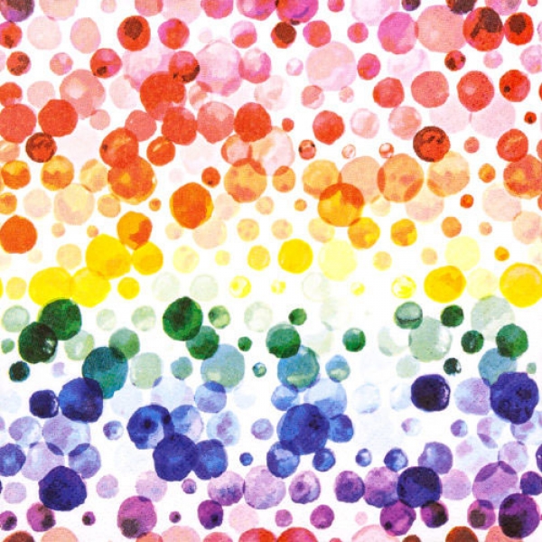 20er Pack Servietten Bunte Punkte Aquarell, 33 x 33 cm.
