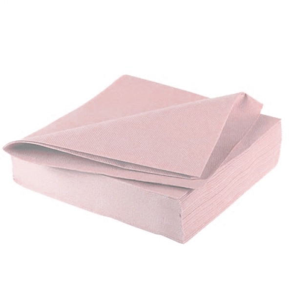 25 Premium Faltservietten in Hellrosa, 40 x 40 cm, stoffähnlich, durchgefärbt.