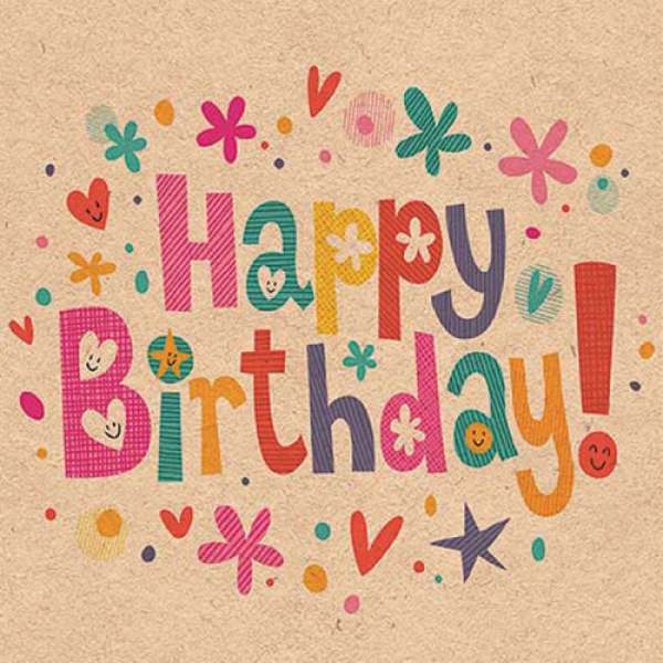 20er Pack Servietten Geburtstag, Happy Birthday Wimpelkette, bunt, 33 x 33 cm.