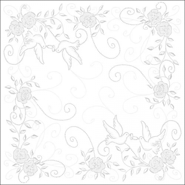 Servietten zur Hochzeit in Hellgrau, 40 x 40 cm.