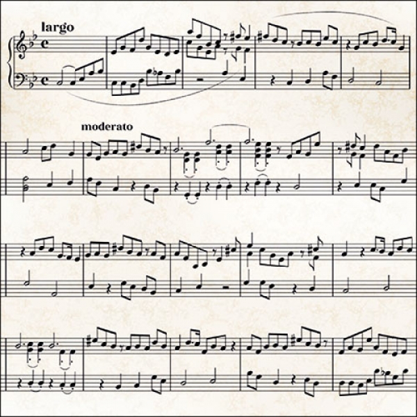 20er Pack Servietten Musik, Noten, 33 x 33 cm.