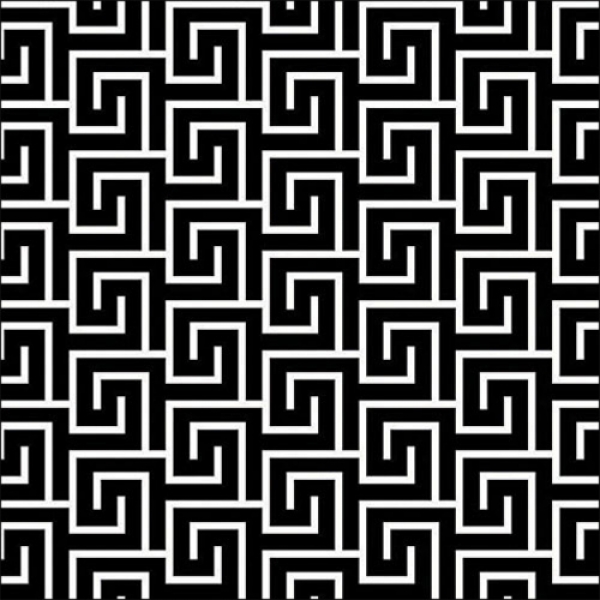 20er Pack Servietten Mäander Grafik in Schwarz/Weiß, 33 x 33 cm.