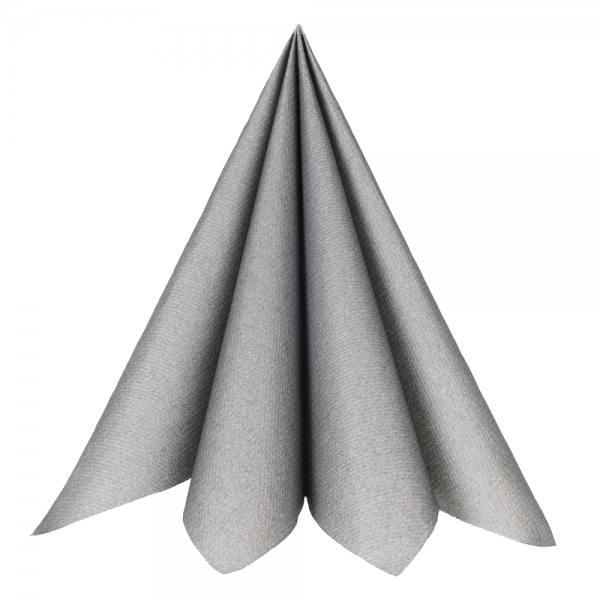 20er Pack Airlaid Servietten in Silber, 40 x 40 cm.
