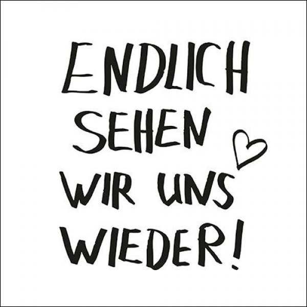 20er Pack Servietten -Endlich sehen wir uns wieder-, 33 x 33 cm.